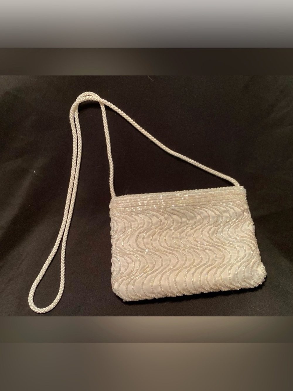 Carla Marchi Satin Beaded Purse Bag Perfect for Prom Beautiful Vintage